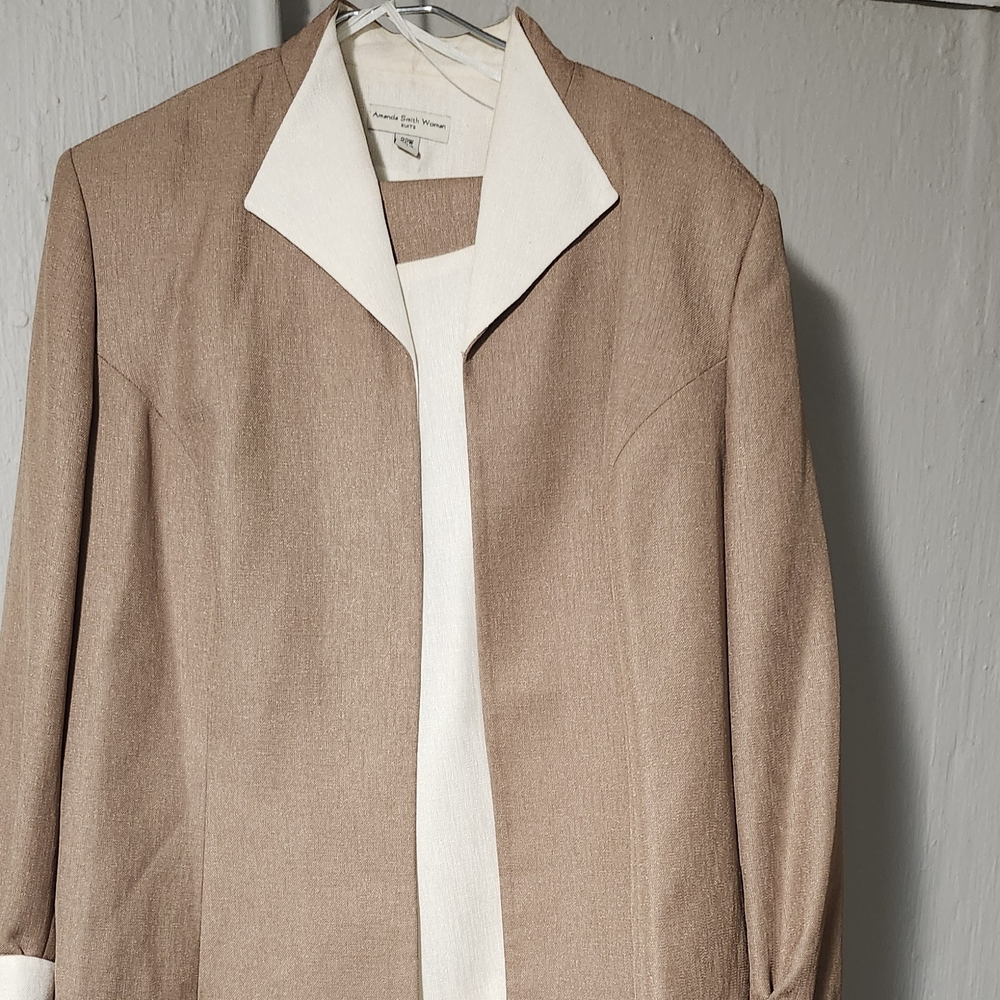 Tan and White Blazer Suit